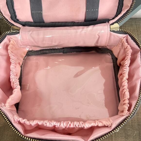 Stephanie Johnson Gray Velour‎ Medium Cosmetic Makeup Bag - Picture 5 of 9